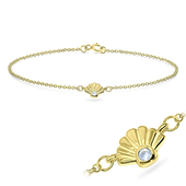 Shell Gold Plated Silver Anklet ANK-550-GP